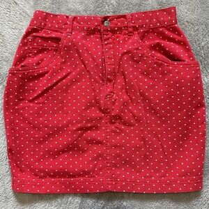 Vintage Esprit De Corp Sport Mini Skirt Women's S Red Polka Dot 90s Y2K Retro